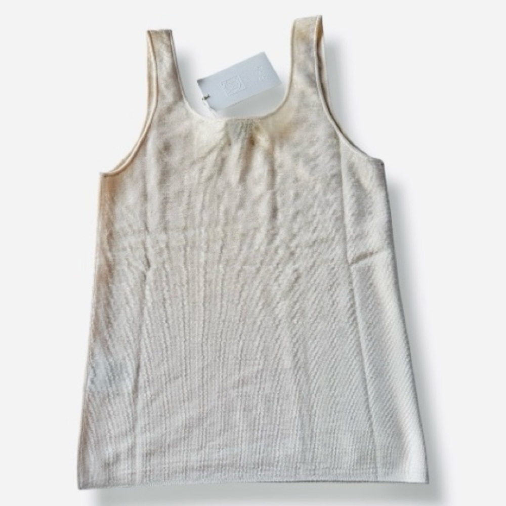 Cable Melbourne Superfine Merino Singlet Knit Tank in Ecru NWT Size XL US 12 - Picture 5 of 11